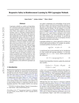 Responsive Safety in Reinforcement Learning by PID Lagrangian Methods