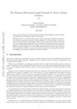 The Minimum Description Length Principle for Pattern Mining: A Survey