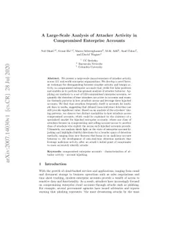 A Large-Scale Analysis of Attacker Activity in Compromised Enterprise
  Accounts