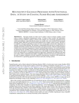 Multioutput Gaussian Processes with Functional Data: A Study on Coastal
  Flood Hazard Assessment