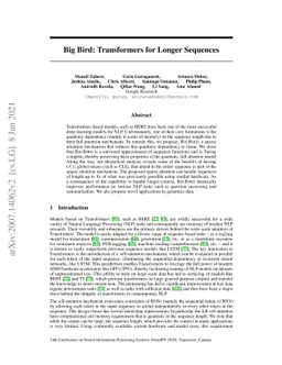 Big Bird: Transformers for Longer Sequences