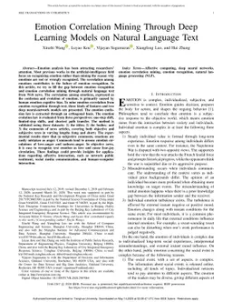 Emotion Correlation Mining Through Deep Learning Models on Natural
  Language Text