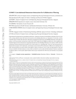 COMET: Convolutional Dimension Interaction for Collaborative Filtering