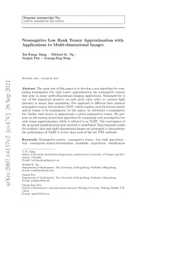 Nonnegative Low Rank Tensor Approximation and its Application to
  Multi-dimensional Images