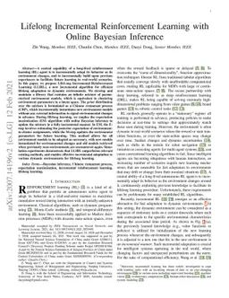 Lifelong Incremental Reinforcement Learning with Online Bayesian
  Inference