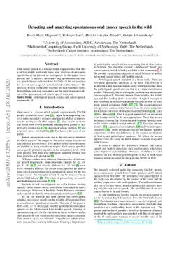 Detecting and analysing spontaneous oral cancer speech in the wild