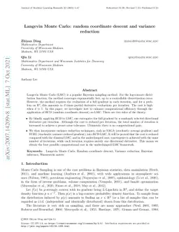 Langevin Monte Carlo: random coordinate descent and variance reduction