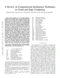 A Review on Computational Intelligence Techniques in Cloud and Edge
  Computing