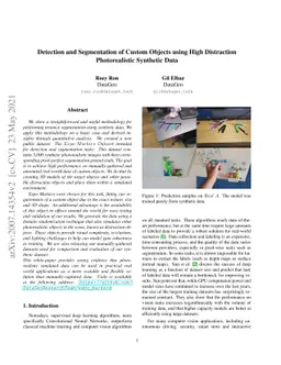 Detection and Segmentation of Custom Objects using High Distraction
  Photorealistic Synthetic Data
