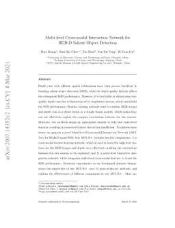 Multi-level Cross-modal Interaction Network for RGB-D Salient Object
  Detection