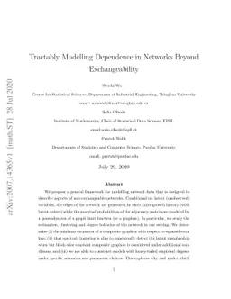 Tractably Modelling Dependence in Networks Beyond Exchangeability