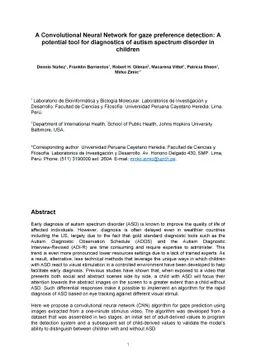 A Convolutional Neural Network for gaze preference detection: A
  potential tool for diagnostics of autism spectrum disorder in children