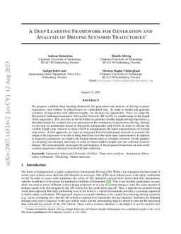 A Deep Learning Framework for Generation and Analysis of Driving
  Scenario Trajectories