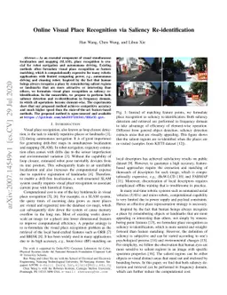 Online Visual Place Recognition via Saliency Re-identification