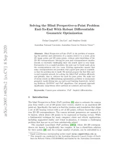 Solving the Blind Perspective-n-Point Problem End-To-End With Robust
  Differentiable Geometric Optimization