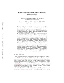Meta-Learning with Context-Agnostic Initialisations