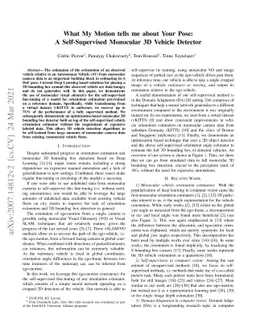 What My Motion tells me about Your Pose: A Self-Supervised Monocular 3D
  Vehicle Detector