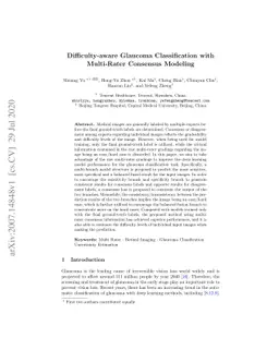Difficulty-aware Glaucoma Classification with Multi-Rater Consensus
  Modeling