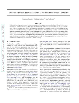 Efficient Sparse Secure Aggregation for Federated Learning