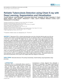 Reliable Tuberculosis Detection using Chest X-ray with Deep Learning,
  Segmentation and Visualization