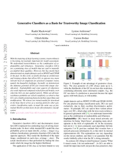 Generative Classifiers as a Basis for Trustworthy Image Classification