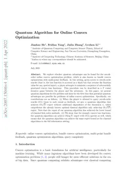 Quantum Algorithm for Online Convex Optimization
