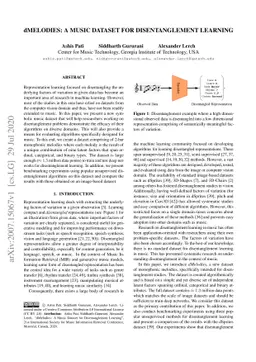 dMelodies: A Music Dataset for Disentanglement Learning