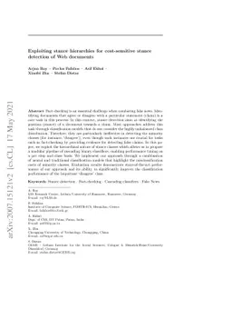 Exploiting stance hierarchies for cost-sensitive stance detection of Web
  documents