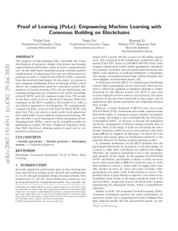 Proof of Learning (PoLe): Empowering Machine Learning with Consensus
  Building on Blockchains