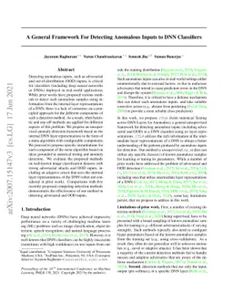 A General Framework For Detecting Anomalous Inputs to DNN Classifiers