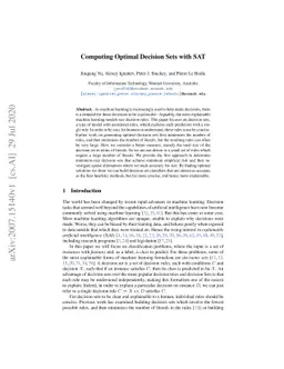 Computing Optimal Decision Sets with SAT