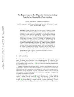 An Improvement for Capsule Networks using Depthwise Separable
  Convolution