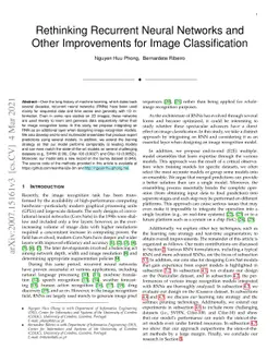 Rethinking Recurrent Neural Networks and Other Improvements for Image
  Classification