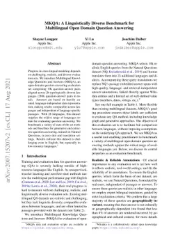 MKQA: A Linguistically Diverse Benchmark for Multilingual Open Domain
  Question Answering