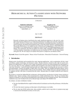 Hierarchical Action Classification with Network Pruning