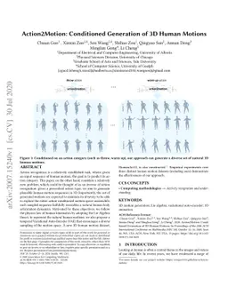 Action2Motion: Conditioned Generation of 3D Human Motions