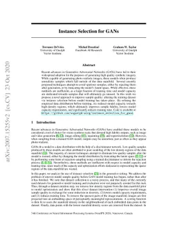 Instance Selection for GANs