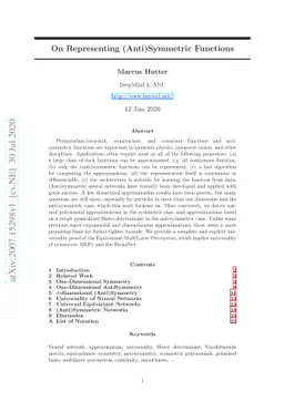 On Representing (Anti)Symmetric Functions