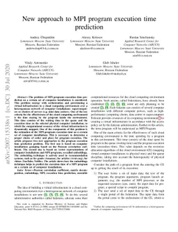 New approach to MPI program execution time prediction