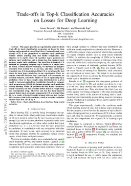 Trade-offs in Top-k Classification Accuracies on Losses for Deep
  Learning