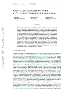 Growing Efficient Deep Networks by Structured Continuous Sparsification