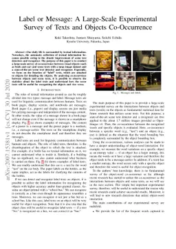 Label or Message: A Large-Scale Experimental Survey of Texts and Objects
  Co-Occurrence