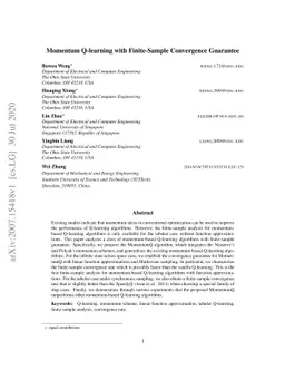 Momentum Q-learning with Finite-Sample Convergence Guarantee