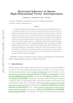 Structural Inference in Sparse High-Dimensional Vector Autoregressions