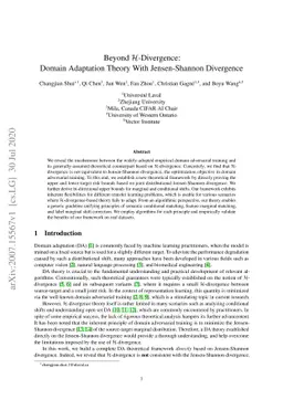 Beyond $\mathcal{H}$-Divergence: Domain Adaptation Theory With
  Jensen-Shannon Divergence