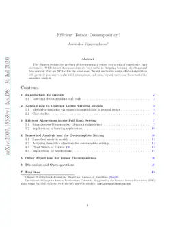 Efficient Tensor Decomposition