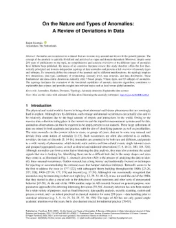 On the Nature and Types of Anomalies: A Review of Deviations in Data
