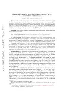 Approximation of Smoothness Classes by Deep Rectifier Networks