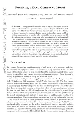 Rewriting a Deep Generative Model