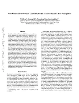Mix Dimension in Poincaré Geometry for 3D Skeleton-based Action
  Recognition